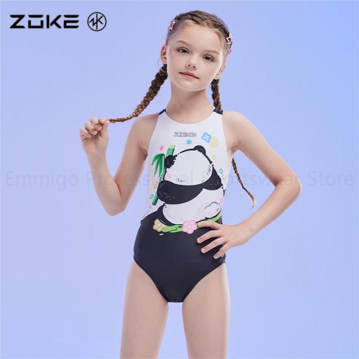 Zoke Girls' Beach Sport 1-Piece Swimwear For 4-16Years, Training ...