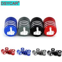 DSYCAR 4Pcs/Set Middle Finger Tire Stem Valve Caps Aluminum Car Dustproof Caps Tire Wheel Stem Air Valve Caps