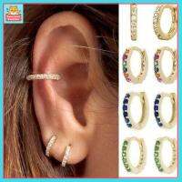 GQBN44V3 ทอง เงิน น้ำเงิน เครื่องประดับแฟชั่น Daith Conch Snug Helix Cartilage Tragus เครื่องประดับร่างกาย ต่างหูฮักกี้ฮูป ต่างหูเพทาย ลูกบาศก์เซอร์โคเนีย ต่างหู CZ หลากสี CZ เจาะหู