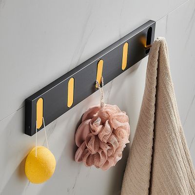 【YF】 Invisible Hook Behind Door Bathroom Kitchen Wall Hooks Folding Towel Rack Nail-free Coat Hanger Cap Holder Home Organization