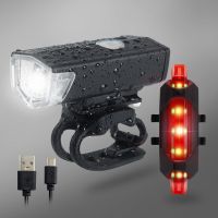 ☌ USB Rechargeable Bike Light MTB Bicycle Front Back Rear Taillight Cycling Safety Warning Light Waterproof Bicycle Lamp Flashligh