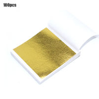 PINGZ 100pcs Art Design Paper Sheets Pure Shiny Gold Silver Rose gold Leaf for Gilding