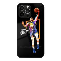 เคสโทรศัพท์ Qiqi,เคสกระจก Steph Curry Low Poly สำหรับ Iphone 14 13 Pro 11 12 7 8 Plus Xr X Xs Max 6S 5S