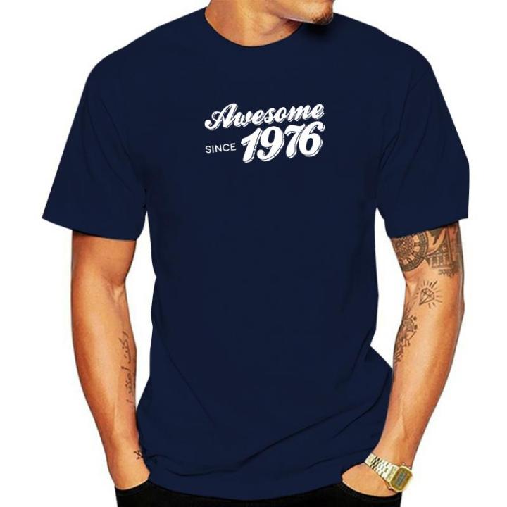 awesome-since-1976-shirt-40th-birthday-gift-cotton-tops-shirt-harajuku-camisas-3d-printed-oversized-hip-hop-t-shirt