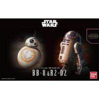 Bandai ภาพอนิเมะสตาร์วอร์สแบบดั้งเดิม BB-8 1/12 &amp; R2-D2แอสโตรเมชหุ่นยนต์สายบู๊ของเล่นสำหรับเด็กของขวัญโมเดลสะสม