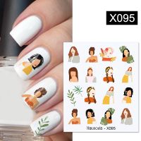 1PC Cool Girls Nail Water Decals Colorful Flower Leaf Water Transfer Sliders Nail Stickers For Nails DIY Manicures Nail Wraps Wall Stickers Decals