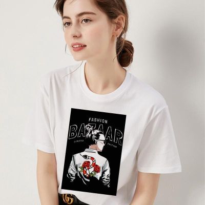 xREADY STOCKx FASHIONISTA MODERN GIRL Printed Graphic Short Sleeves T-Shirt Fashion/Oversize C8FP