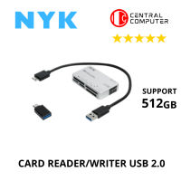 Nyk เครื่องอ่านการ์ด 6 ช่อง รองรับ USB Type A &amp; USB Type C