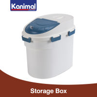 Kanimal Bucket Food Storage Box ถังเก็บอาหารเม็ด พร้อมช่องเก็บอาหารเปียกและขนม สำหรับอาหารสุนัข แมว กระต่าย 7 - 9 Kg. (ความจุ 20 ลิตร)