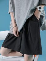 LEGIBLE Summer Shorts Women Casual Loose Solid Elastic Waist Straight Shorts for Woman