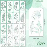 16 Pieces Leaves Stencil Reusable Sheet Painting Stencil Sheet Wall Stencil Leaf Pattern Template Tropical Leaf Reusable