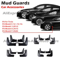 สัมผัส Mudflaps Splash Proof Mud Guard รถด้านหน้าด้านหลัง Fender อุปกรณ์ป้องกันเปลี่ยน Fit สำหรับ Tesla รุ่น3 S X Y