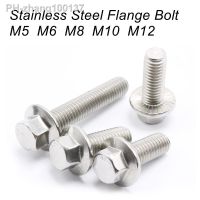 SUS 304 Flange bolt M5 M6 M8 M10 M12xL Stainless steel A2 Flange screws outer six angle bolt