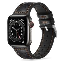 [HOT CHALIUIUILILXWE 607] สำหรับสายคาด Apple Watch 44มม. 40มม. Iwatch Se 8 7 6 5 4 3อัลตร้า49มม. 45มม. 42มม. 38มม. สายหนังแท้พร้อมสายนาฬิกาข้อมือฟิตเนสนิ่ม