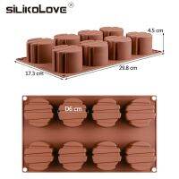 Hot Selling 8 Cavity Cylinder Mousse Mold Silicone Pastry Molds Bakery Accessories Kitchen Utensils