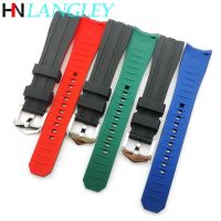 Rubber Watch Strap 18mm 20mm 22mm for Rolex for Water Ghost Band Curved End Quick Release Silicone Sport Bracelet for Seiko Belt