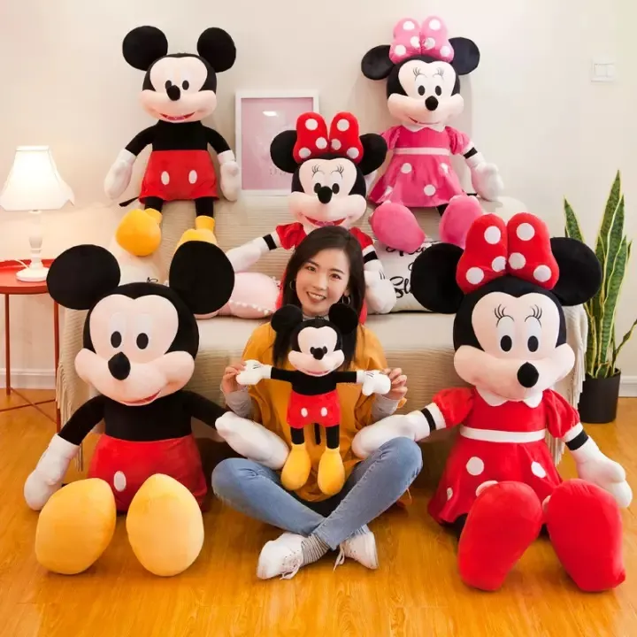 Mickey and Minnie Mouse Cartoon Characters Oversized Huggable Plush Animal  Doll Stuffed Toys for Birthday, Valentine's