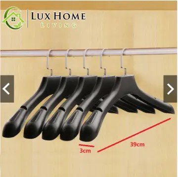 Extra Wide Black Plastic Jacket Hangers - 46cm