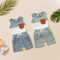 Toddler Baby Girl Boy 2Pcs Summer Clothing Tracksuit Outfits Sleeveless Contrast Color Ribbed Tank Tops + Shorts Set  by Hs2023