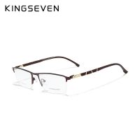 KINGSEVEN แว่นตาวงรีสำหรับผู้หญิงกรอบแว่นตาไททาเนียมสไตล์วินเทจแว่นสายตาสั้นตามใบสั่งแพทย์กรอบแว่นตาผู้ชาย2020ใหม่