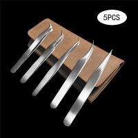 5 Pieces Set Eyelash Tweezer Bright s Lashes Extension Stainless Steel Clip Anti static Eye Tool Quewel