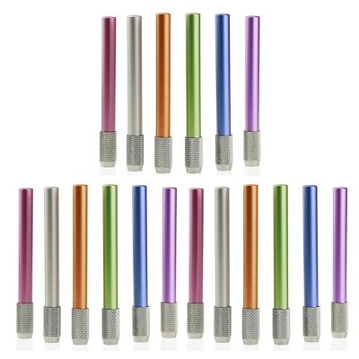 18PCS Metal Color Rod Single-End Pencil Extender Pencil Extender Pen Receptacle Pen Extension Pencil Case