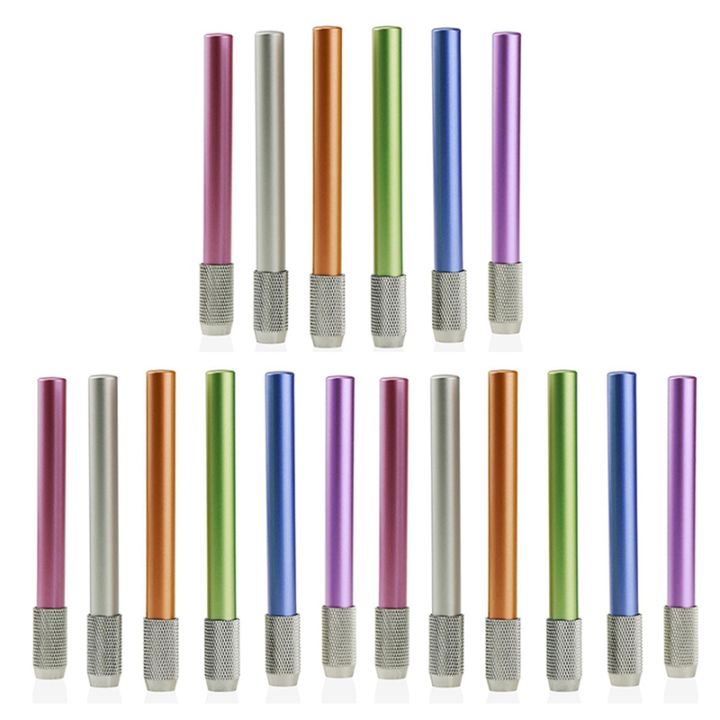 18pcs-metal-color-rod-single-end-pencil-extender-pencil-extender-pen-receptacle-pen-extension-pencil-case