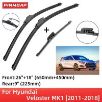 For Hyundai Veloster MK1 2011-2018 Front Rear Wiper Blades Brushes Cutter Accessories J Hook 2011 2012 2013 2014 2015 2016 2017