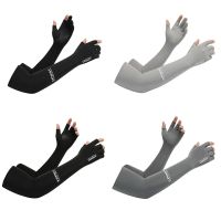 ✆✹﹍ Ice Fabric Arm Sleeves Unisex Half Finger Arm Sleeves Sun UV Protection Ice Sleeve For Hands Against Sun Cycling Accessories