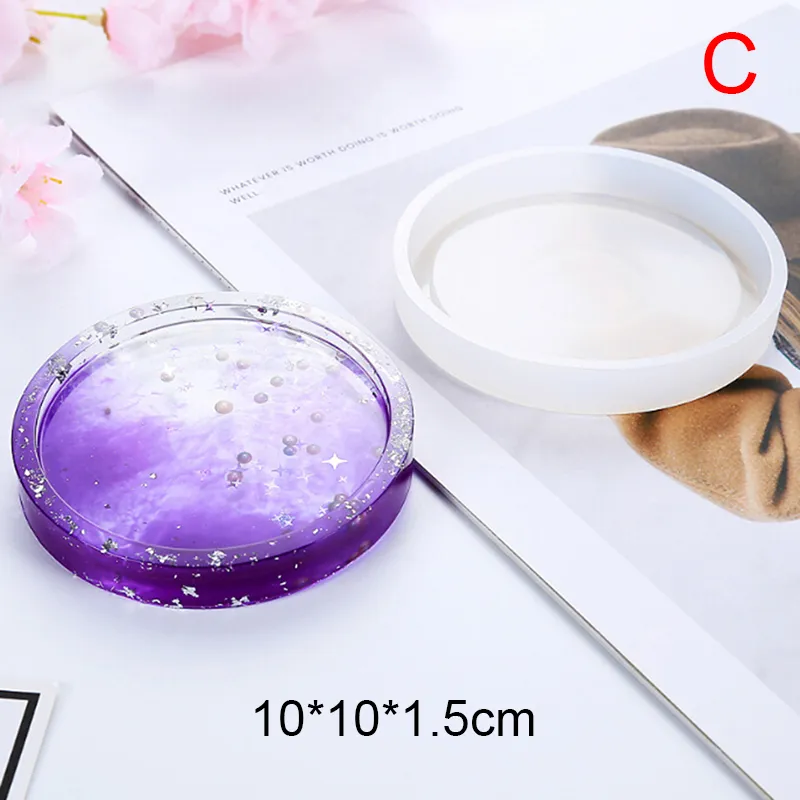 Diy Crystal Flower Shaped Epoxy Resin Cup Mat Mold With Silicon