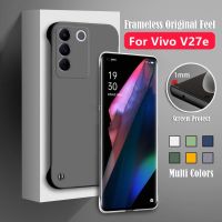 เคสสำหรับ Vivo V27 E V27e V27 Pro V27pro V 27e ไร้กรอบสี่มุมไร้กรอบบางเฉียบบำรุงผิวรู้สึกเคสพีซีแบบหนาโทรศัพท์กรอบฝาหลังป้องกันเคสกันกระแทกมือถือ