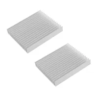 2X Silver Tone Aluminium Heat Diffuse Heat Sink Cooling Fin 120X100X18mm