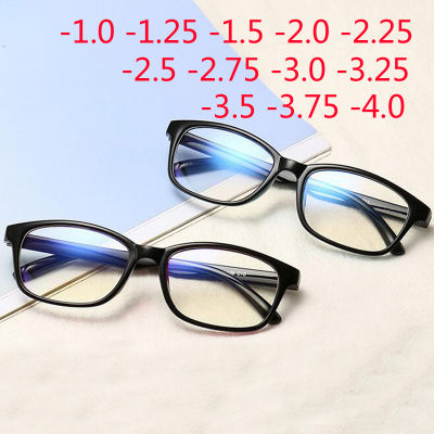แว่นสายตาสั้นแบบคลาสสิกสำหรับผู้หญิงและผู้ชาย,แว่นตาสายตาสั้นสั้นกรอบสีดำสีน้ำเงินสีแดง-1.0 -1.25 -1.50 -1.75 -2.0 -2.5 -3.0-4.0ใช้ประจำวัน