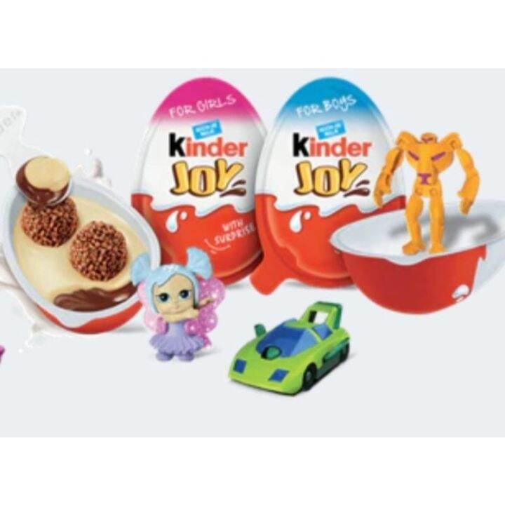 24ชิ้น-kinder-joy-คินเดอร์จอย-พร้อมของเล่นสุดเซอร์ไพรส์-ขนมรสโกโก้บนครีมนมและโกโก้-20-กรัม