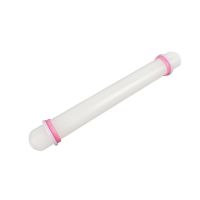 23 Cm Non-Stick Sugar Craft Fondant Rolling Pin High Quality Plastic White Dough Roller Decorating Gift Roller With Guide Rings Bread  Cake Cookie Acc