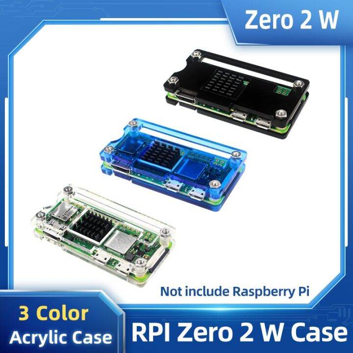 Raspberry Pi Zero 2 W Acrylic Case Clear Black Blue Shell Optional ...