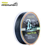 ShiningLove ANGRYFISH Diominate PE Line 4 Strands Braided 100m/109yds Super Strong Fishing Line 10LB-80LB Black