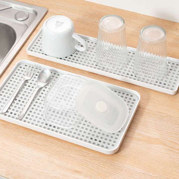 ถาดเก็บของในครัว-double-layer-draining-board-cups-tableware-drying-plate-fruit-dessert-tea-serving-tray-for-home-living-room