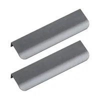 Aluminum Invisible Drawer Pulls Accessories Parts Cabinet Pulls Gray 2-Pack (Pitch 160mm)