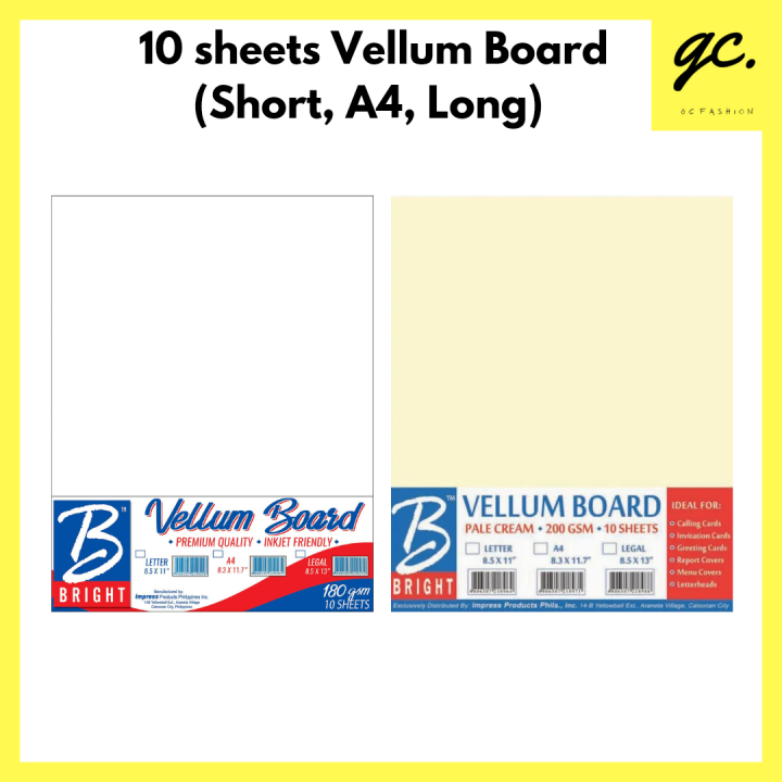 GC 10 sheets Vellum Board Specialty Paper Lazada PH