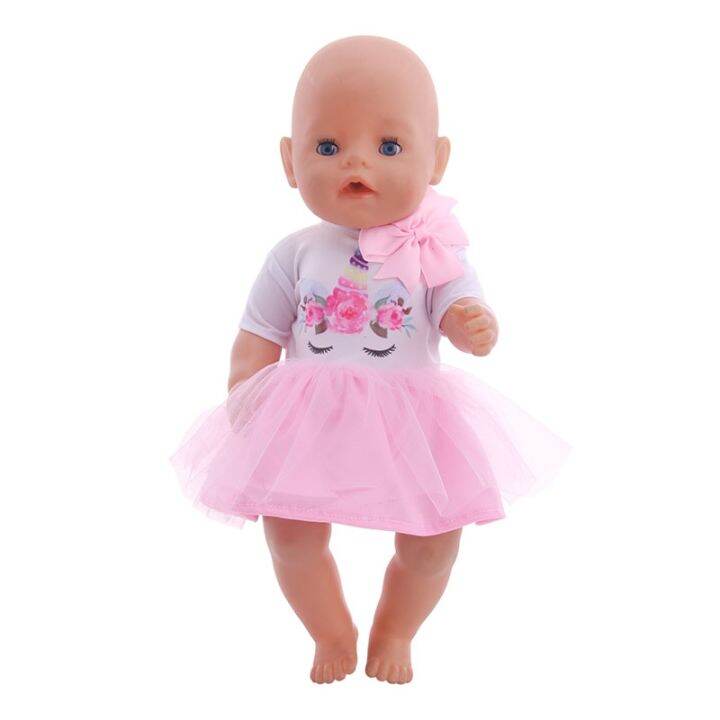 cute-unicorn-dress-with-headwear-for-american-18-inch-girl-doll-clothes-43-cm-born-baby-items-our-generation-42-cm-nenuco