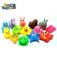 สัตว์ยางบีบมีเสียงลอยน้ำ คละแบบ10ตัว สัตว์ลอยน้ำ ของเล่นในห้องน้ำ Bath Toys