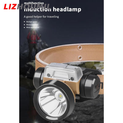 LIZHOUMIL ไฟหน้ารถมอเตอร์ไซค์แบบ Led แบตเตอรี่ในตัวแบบพกพาไฟฉายหัวไฟฉายเซ็นเซอร์แบบชาร์จไฟได้ Type-C