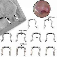 2PCS/Lot 316L Surgical Steel U-Shaped &amp; Staple Nose Septum Hanger Retainer Nose Ring Horseshoe Septum Piercing 16g 14g 12g Electrical Connectors