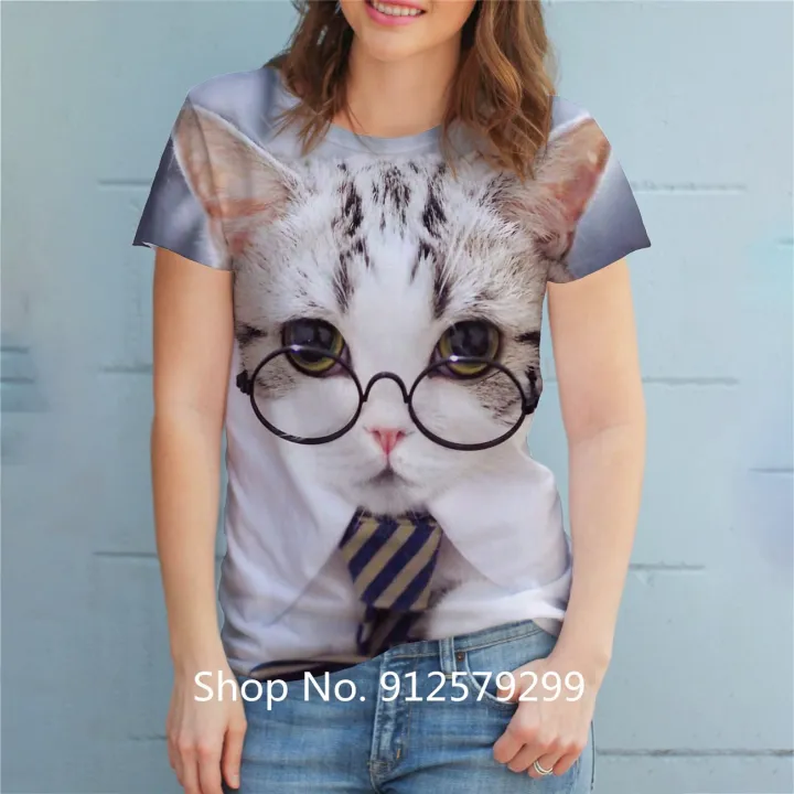 เสื้อยืดผู้หญิงกราฟิกแมวน่ารัก2022เสื้อผ้าผู้หญิงฮาราจูกุเสื้อยืดเด็กผู้หญิงแนวสตรีทพิมพ์ลาย