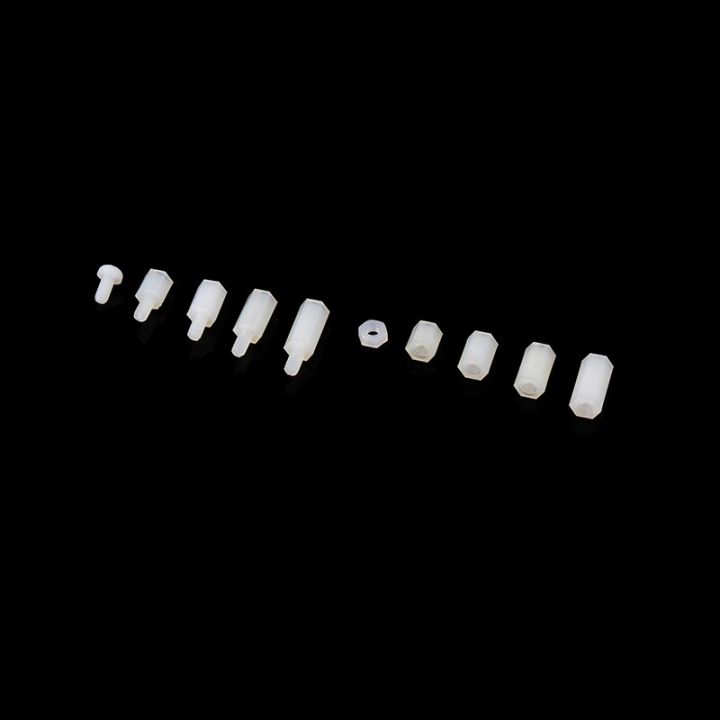 180pcs-lot-m3-female-male-white-amp-black-hex-nylon-standoff-spacer-column-for-pcb-motherboard-fixed-plastic-spacing-screws-set-nails-screws-fasteners