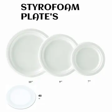 100pcs Disposable White Foam Plates Party Polystyrene Disposable