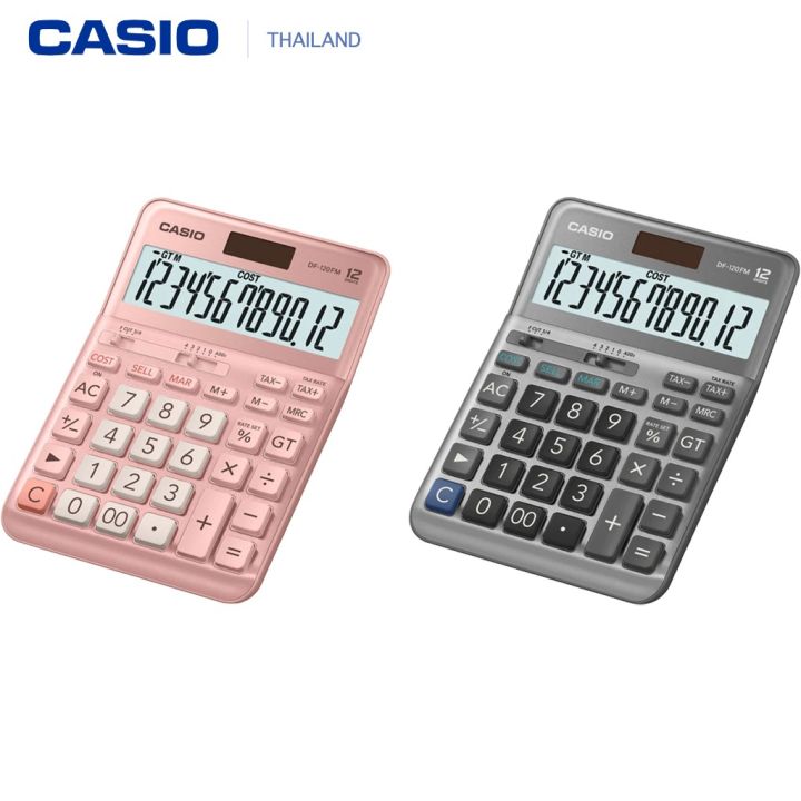 casio-df-120fm-สีเงินเทา-เครื่องคิดเลขตั้งโต๊ะ-12หลัก-ของใหม่-ของแท้บริษัทประกัน2ปีจากcmg-บริการเก็บเงินปลายทาง