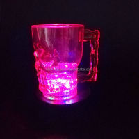 PS food safety led flashing skull- cup light up plastic skull- mug led flashing cup for Halloween