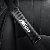 2 Pcs Carbon Fiber Leather Car Seat Belt Cover Protect Shoulders for Fiesta MK4 MK3 Focus MK2 EDGE KUGA  Auto Accessoires Seat Covers